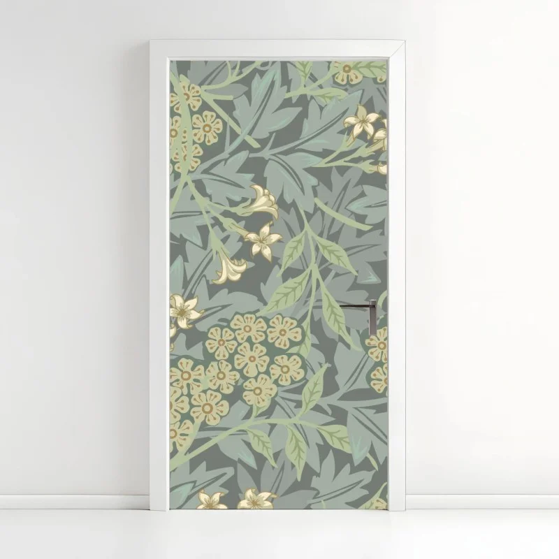 Naklejka na drzwi vintage botaniczny wzór kwiatowy