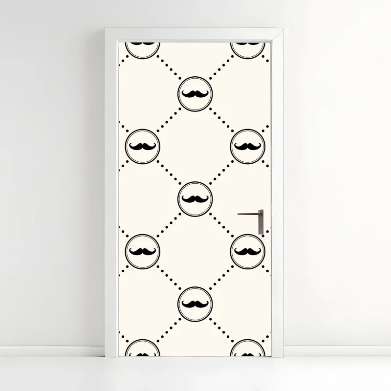 Naklejka na drzwi zabawny wzór wąsów