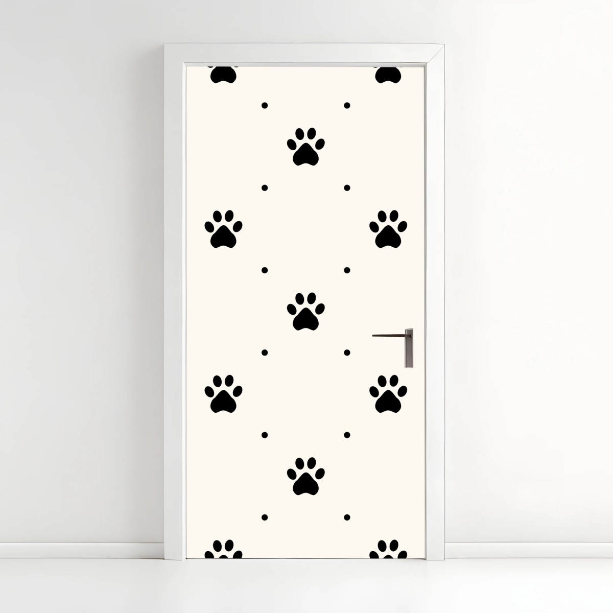 Naklejka na drzwi zabawny wzór z łapkami – Wallissimo®