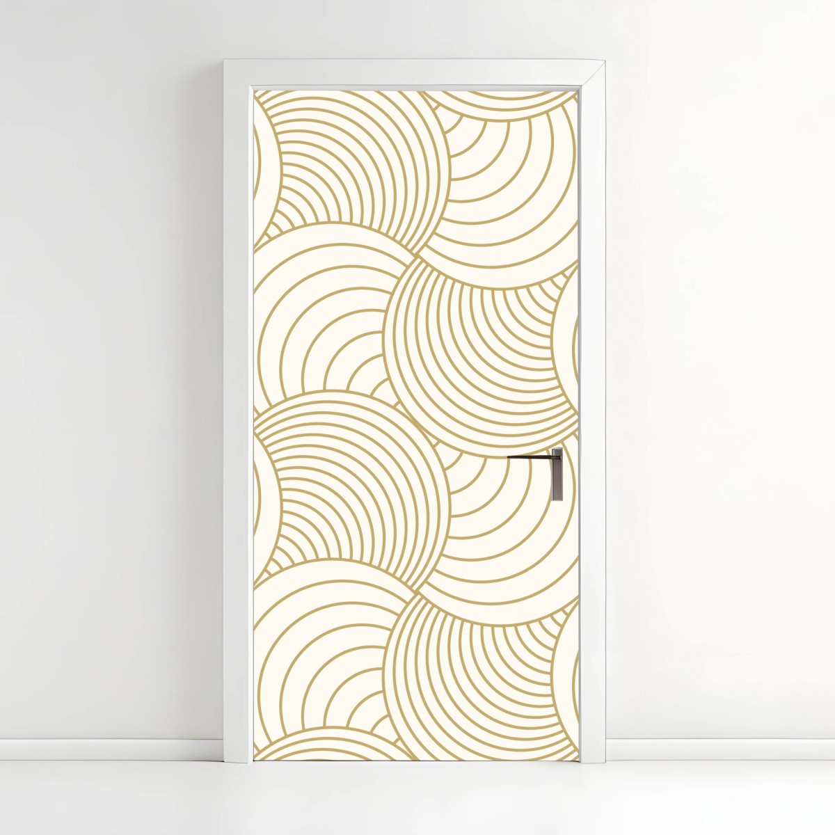 Naklejka na drzwi złoty art deco wzór okręgów – Wallissimo®
