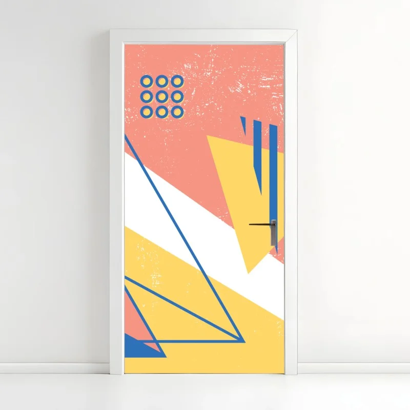 Naklejka na drzwi pastelowa kompozycja geometryczna