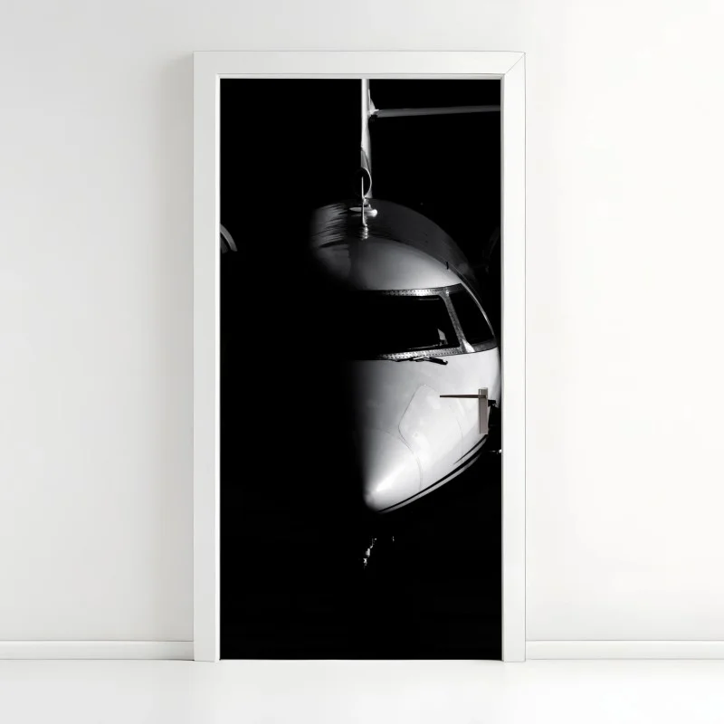 Naklejka na drzwi monochromatyczny portret nosa odrzutowca