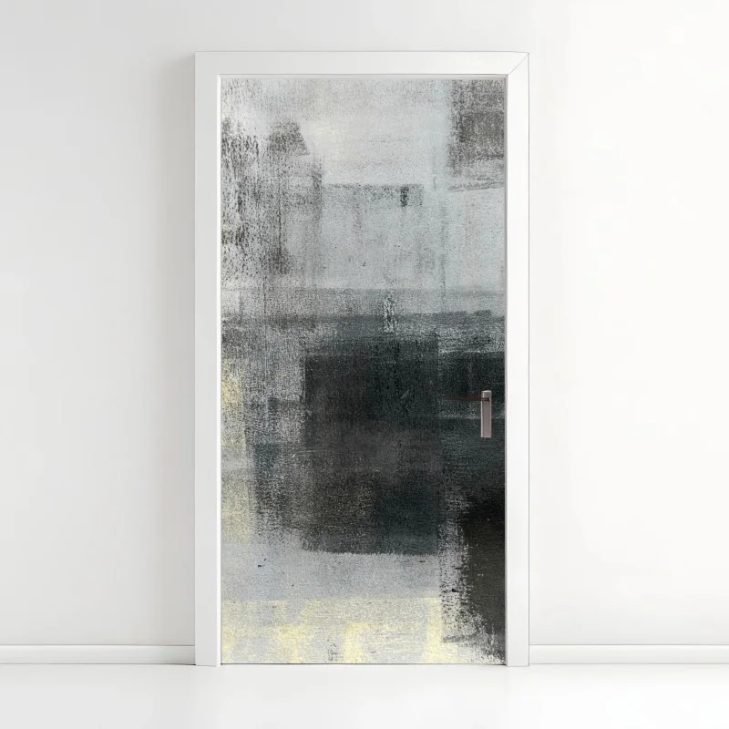 Naklejka na drzwi subtelna monochromatyczna faktura