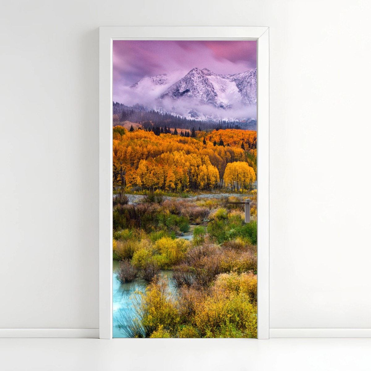 Naklejka na drzwi różowy wschód słońca nad East Beckwith Mountain – Wallissimo®