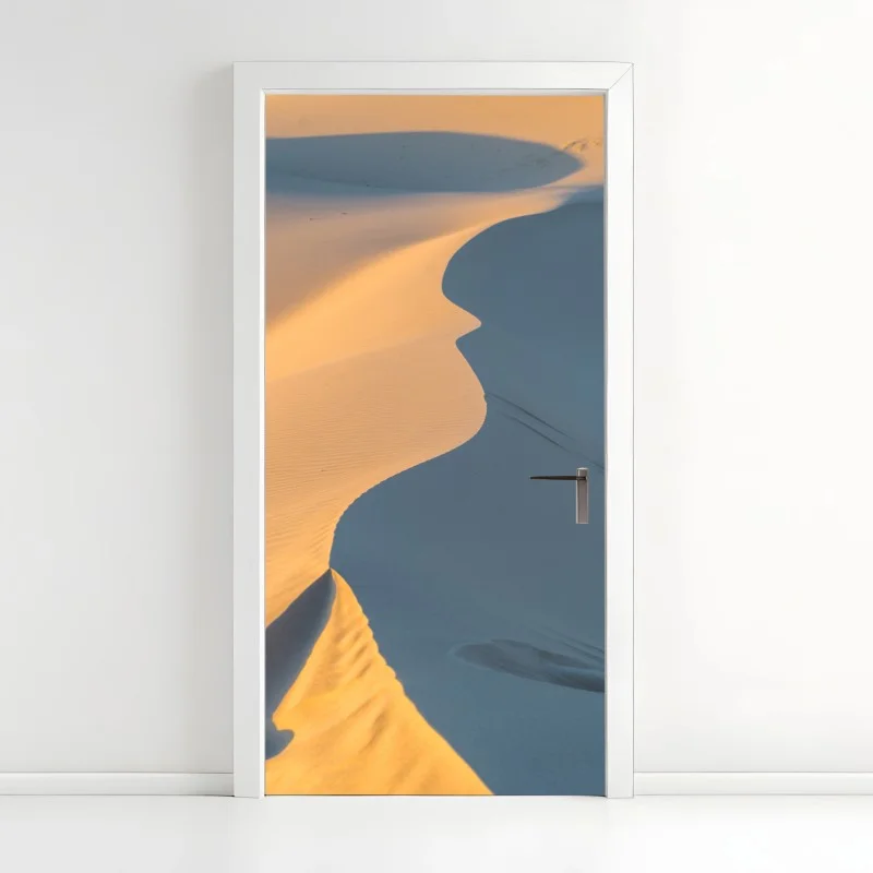 Naklejka na drzwi złote krzywizny wydm