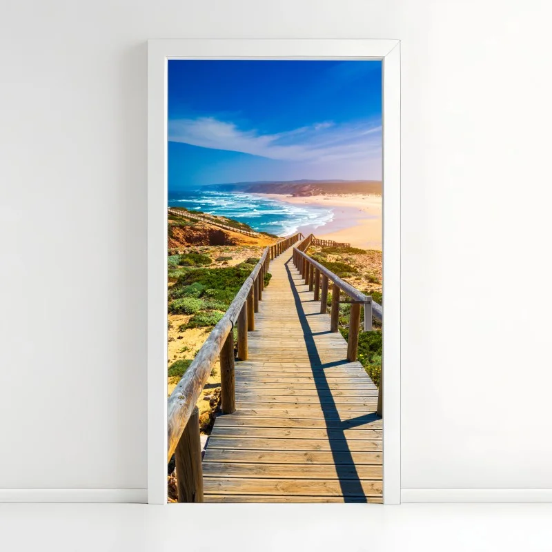 Naklejka na drzwi deptak do Praia da Bordeira