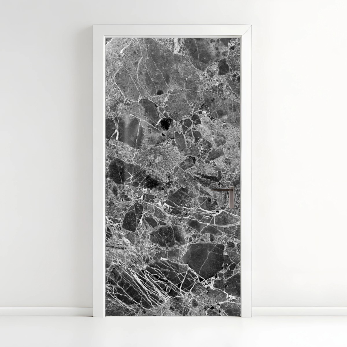 Naklejka na drzwi monochromatyczna tekstura marmuru – Wallissimo®