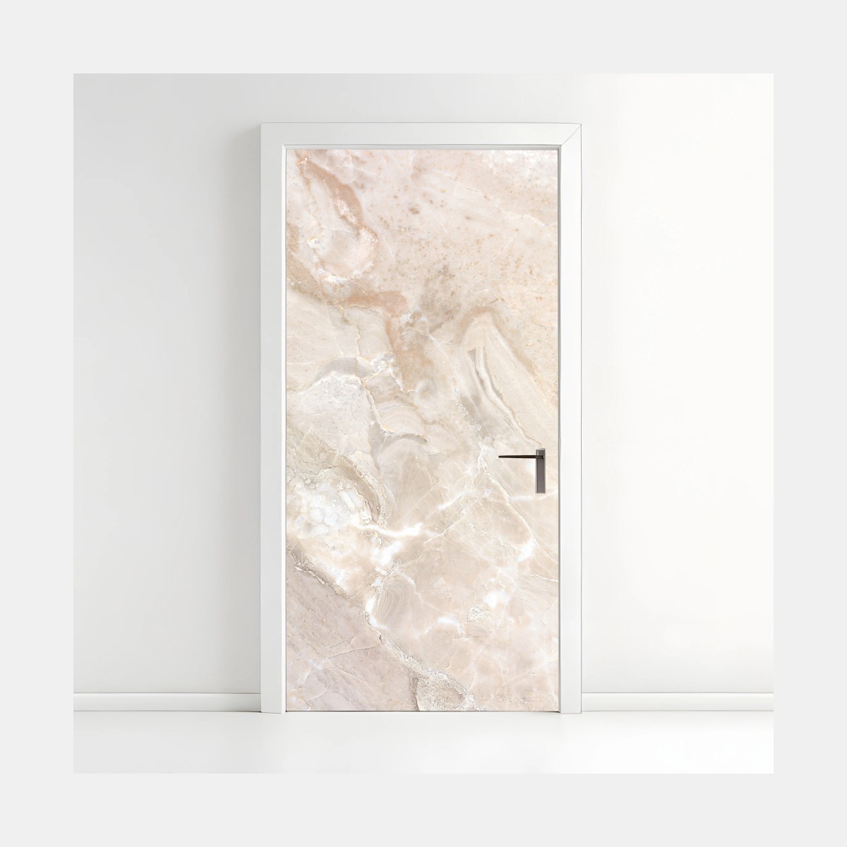 Naklejka na drzwi beżowa tekstura marmuru – Wallissimo®