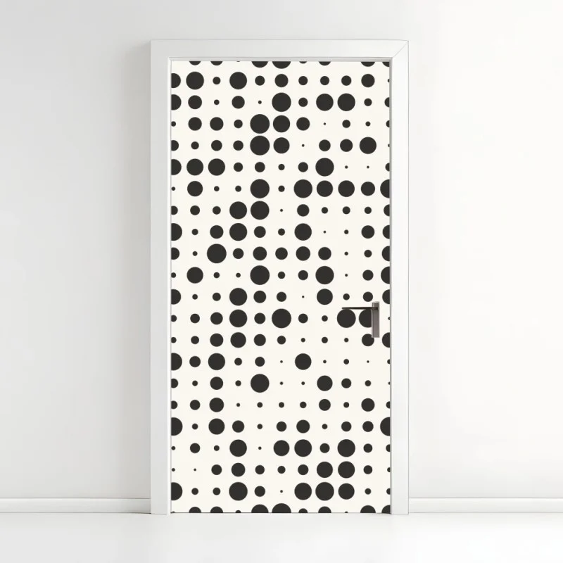 Naklejka na drzwi minimalistyczny wzór kropek