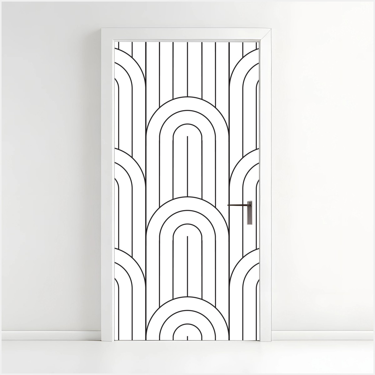 Naklejka na drzwi monochromatyczny wzór łuków – Wallissimo®