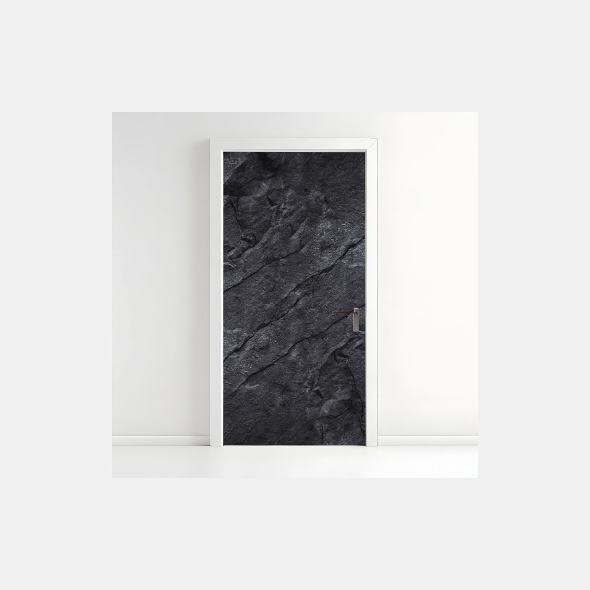 Naklejka na drzwi ciemna tekstura kamienia – Wallissimo®