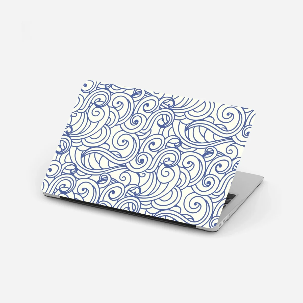 Naklejka na laptopa niebieski wzór ze spiralami – Wallissimo® Naklejka na laptopa niebieski wzór ze spiralami – Wallissimo®