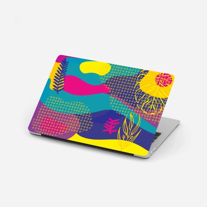 Naklejka na laptopa złote liście w stylu line art – Wallissimo®