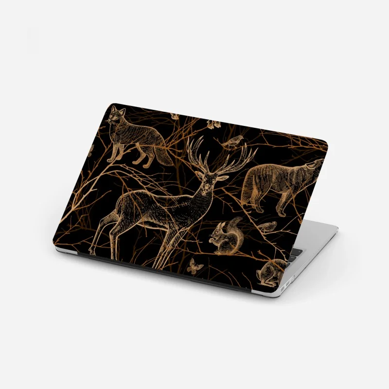 Naklejka na laptopa jesienny las ze złotą ścieżką – Wallissimo®