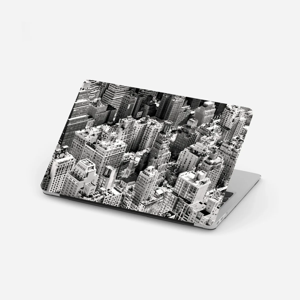 Naklejka na laptopa Manhattan widok z lotu ptaka w monochromie – Wallissimo® Naklejka na laptopa Manhattan widok z lotu ptaka w monochromie – Wallissimo®