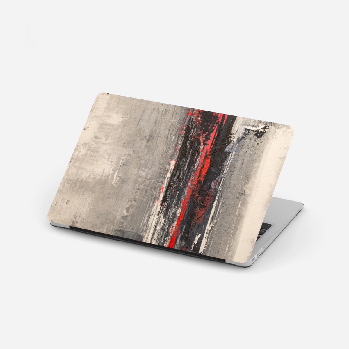 Naklejka na laptopa teksturalna abstrakcja z czerwonym akcentem – Wallissimo® Naklejka na laptopa teksturalna abstrakcja z czerwonym akcentem – Wallissimo®