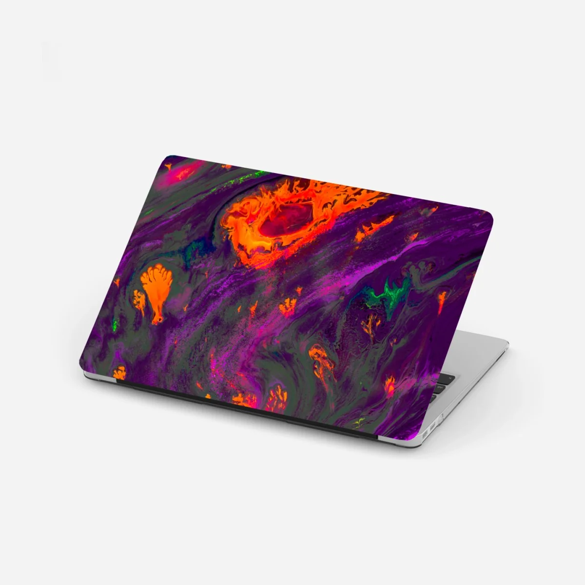 Naklejka na laptopa tradycyjna ebru abstrakcja w purpurze i pomarańczy – Wallissimo® Naklejka na laptopa tradycyjna ebru abstrakcja w purpurze i pomarańczy – Wallissimo®