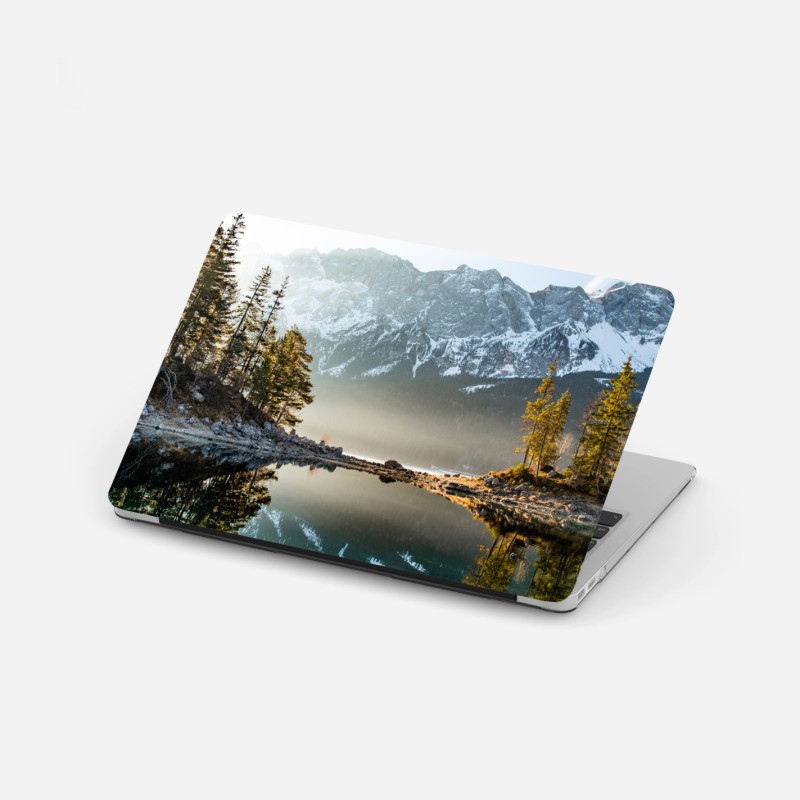 Naklejka na laptopa czerwona gerbera makro z kroplami rosy – Wallissimo®