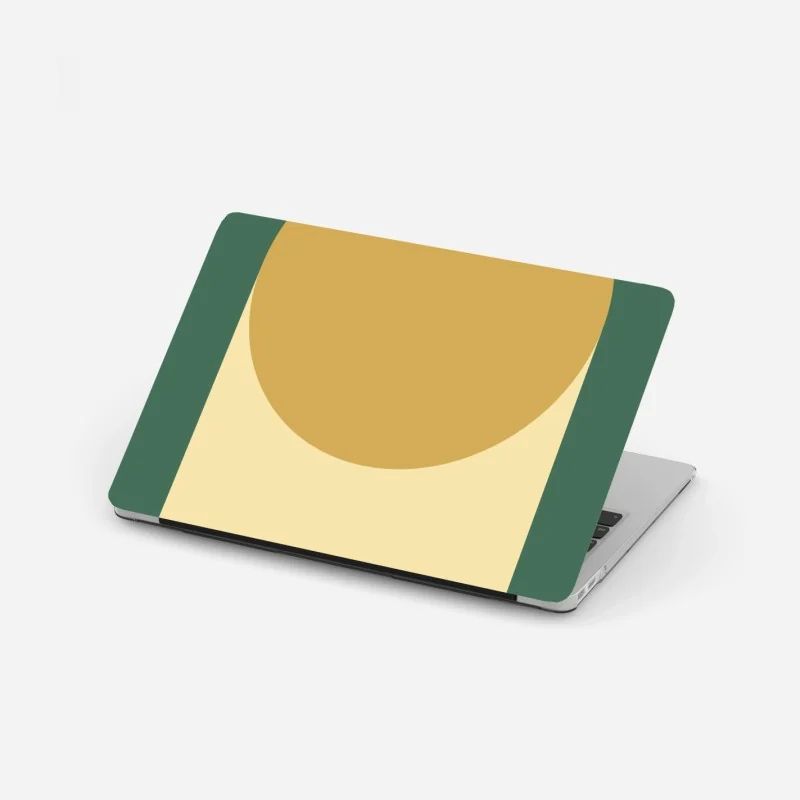 Naklejka na laptopa spokojne jezioro alpejskie z wyspą i górami – Wallissimo®