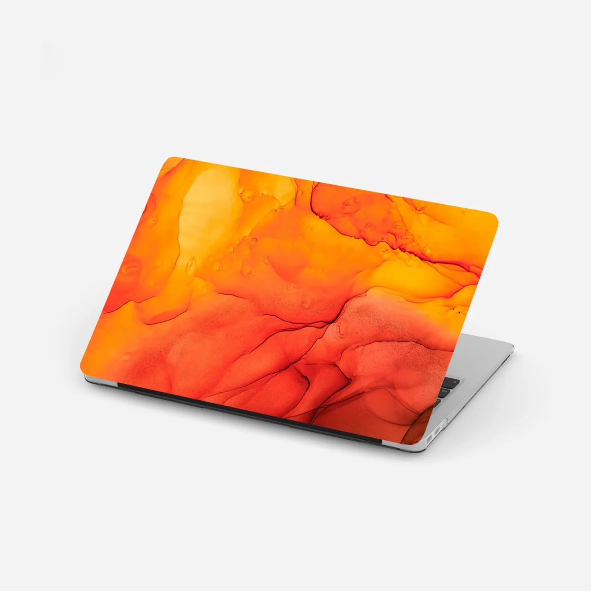 Naklejka na laptopa abstrakcja alkoholowa w odcieniach pomarańczy – Wallissimo®