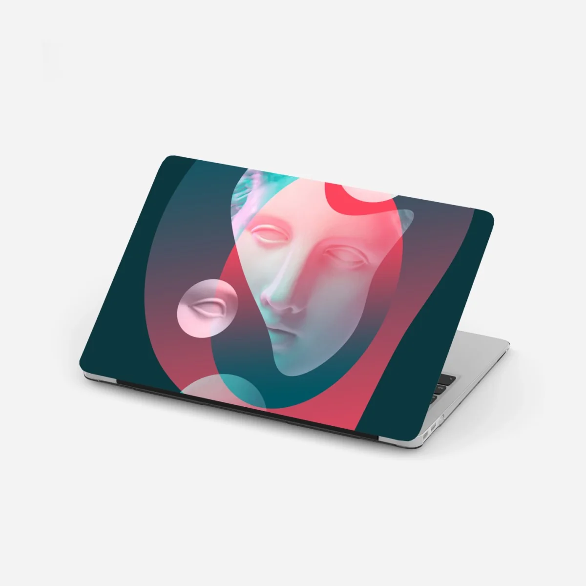 Naklejka na laptopa surrealistyczna klasyczna twarz w duotonie – Wallissimo®