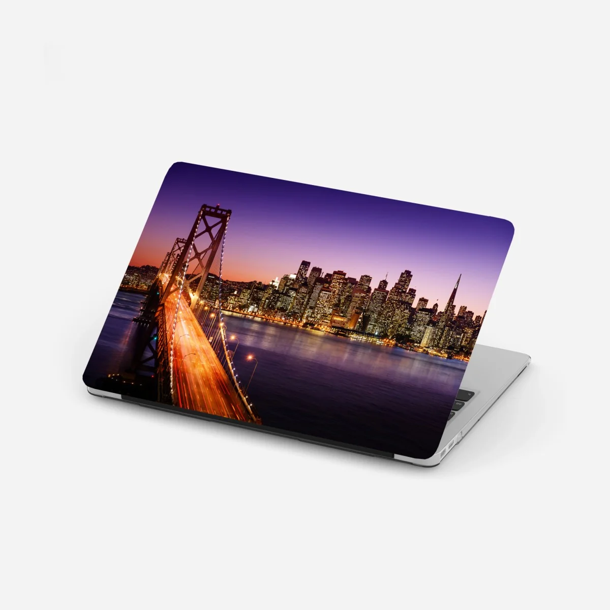 Naklejka na laptopa San Francisco panorama miasta o zachodzie słońca – Wallissimo®