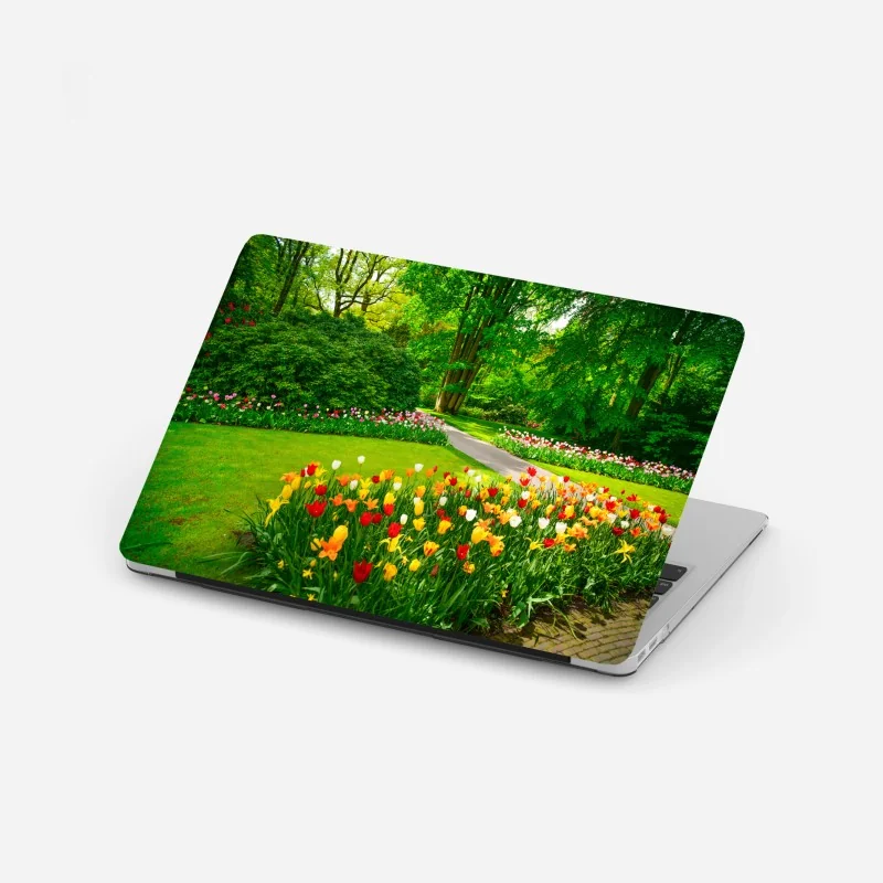 Naklejka na laptopa tropikalna turkusowa plaża z palmami – Wallissimo®