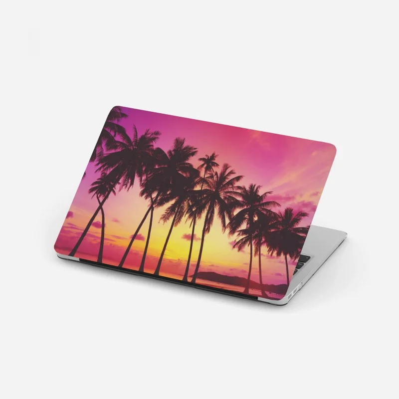 Naklejka na laptopa orientalny wzór z drzewami i liśćmi – Wallissimo®