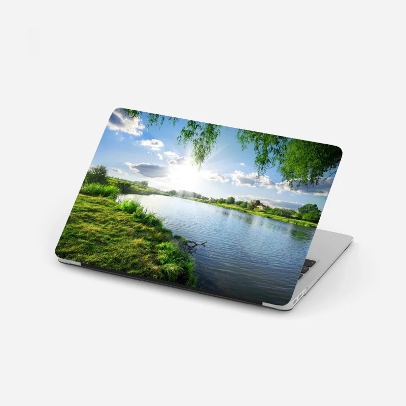 Naklejka na laptopa żywy gradient falowy wzór – Wallissimo®