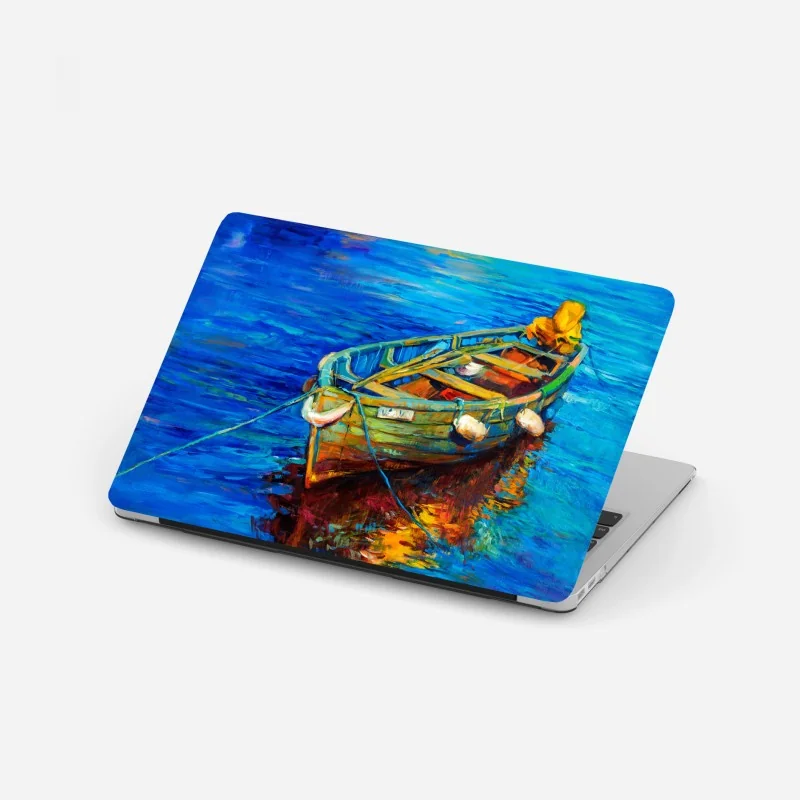 Naklejka na laptopa dramatyczne czerwone i kremowe lilie na czarnym tle – Wallissimo®