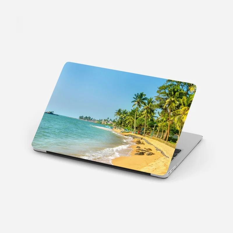 Naklejka na laptopa słoneczna droga przez wiejską łąkę o świcie – Wallissimo®