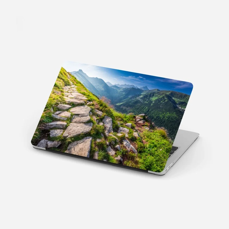 Naklejka na laptopa czarno-biały geometryczny wzór optyczny – Wallissimo®