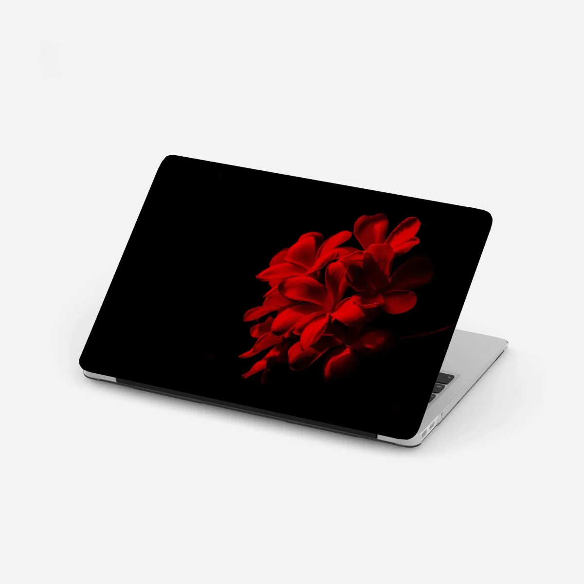 Naklejka na laptopa czerwona plumeria na czarnym tle – Wallissimo® Naklejka na laptopa czerwona plumeria na czarnym tle – Wallissimo®