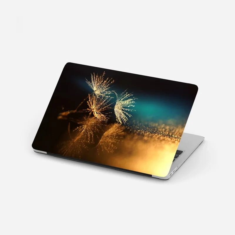 Naklejka na laptopa złote odbicie dmuchawca