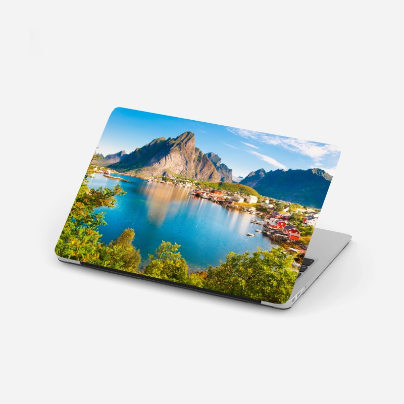 Naklejka na laptopa pastelowe magnolie na beżowym tle – Wallissimo®