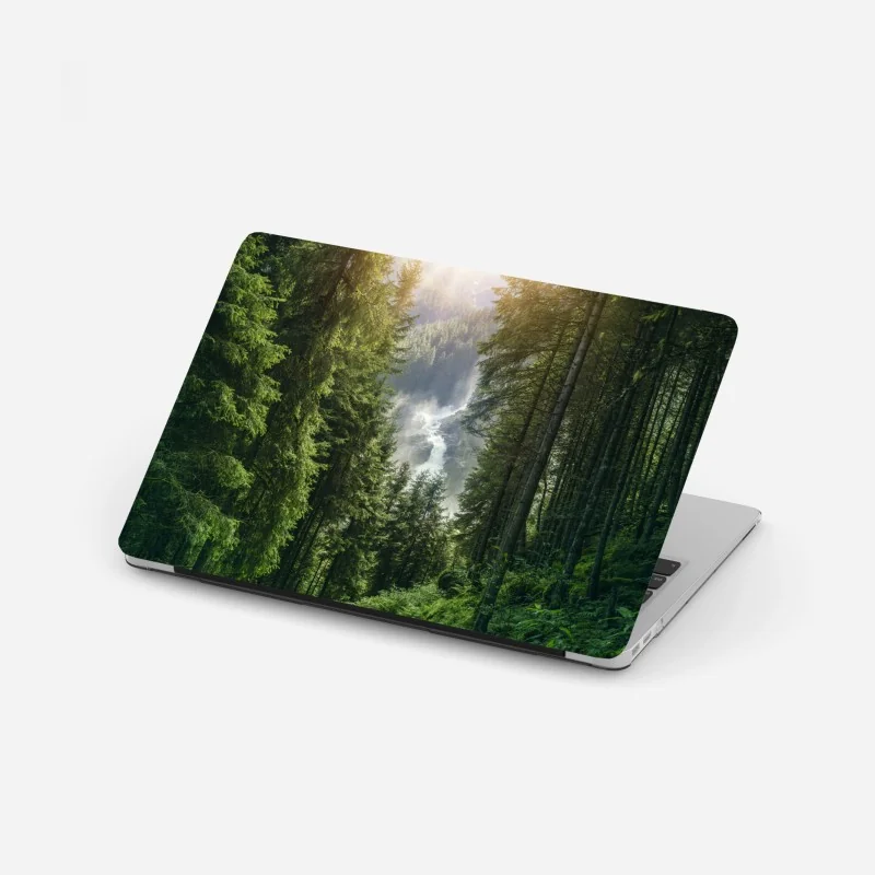 Naklejka na laptopa elegancki złoty geometryczny wzór liści – Wallissimo®