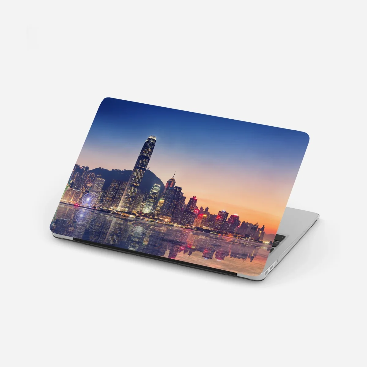 Naklejka na laptopa Hongkong panorama miasta o zmierzchu – Wallissimo® Naklejka na laptopa Hongkong panorama miasta o zmierzchu – Wallissimo®