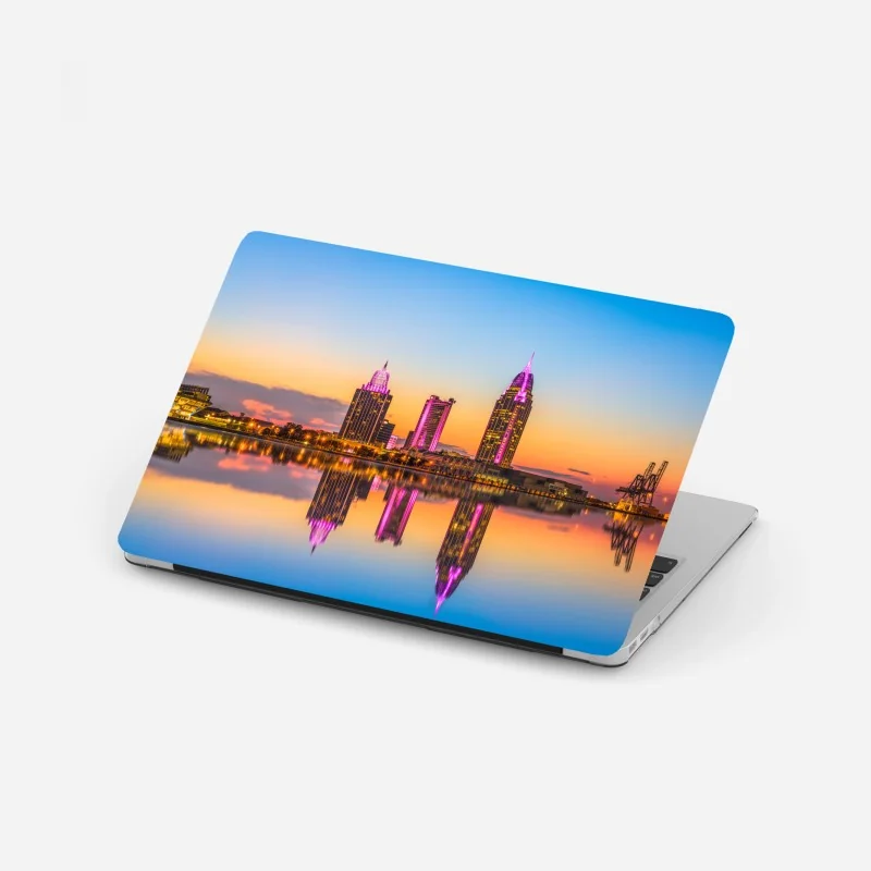 Naklejka na laptopa intensywny pomarańczowy przepływ – Wallissimo®