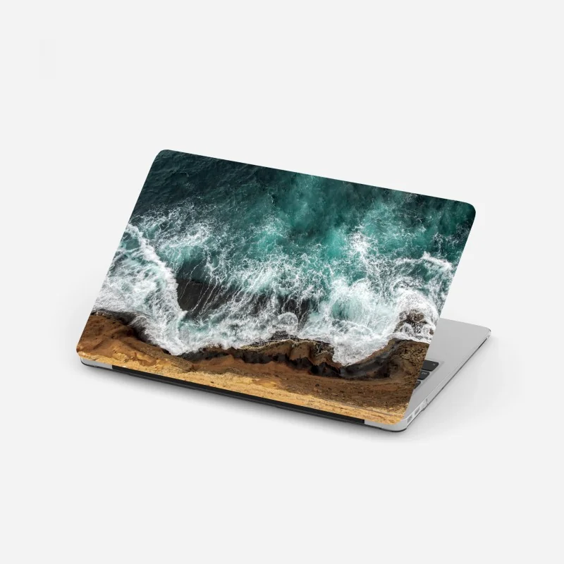 Naklejka na laptopa odrzutowiec na pasie startowym o zachodzie słońca – Wallissimo®