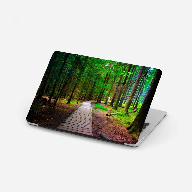 Naklejka na laptopa spokojna leśna kładka