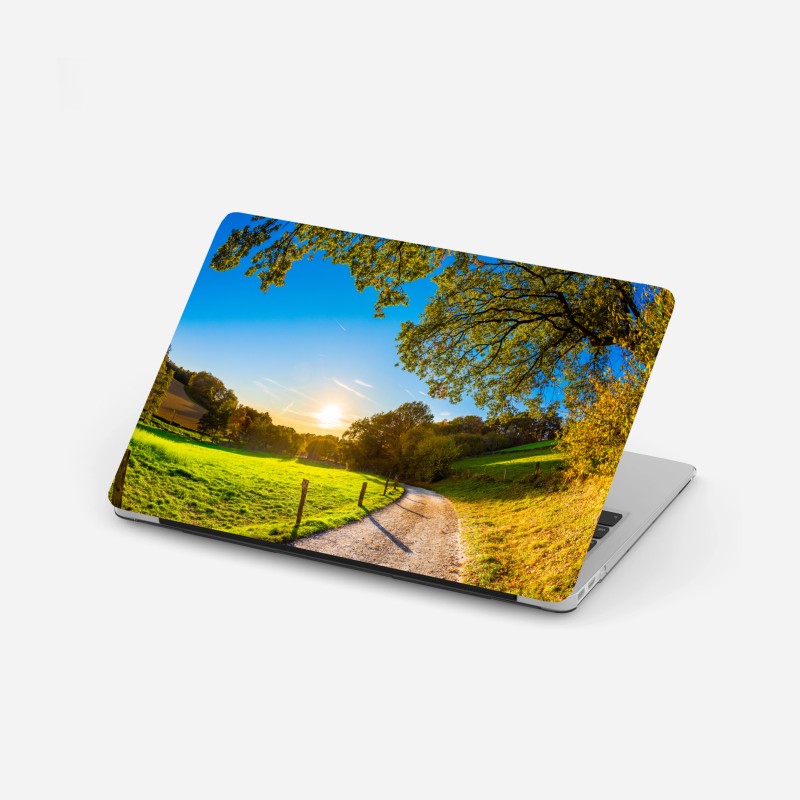 Naklejka na laptopa panorama Marina Bay o zmierzchu – Wallissimo®