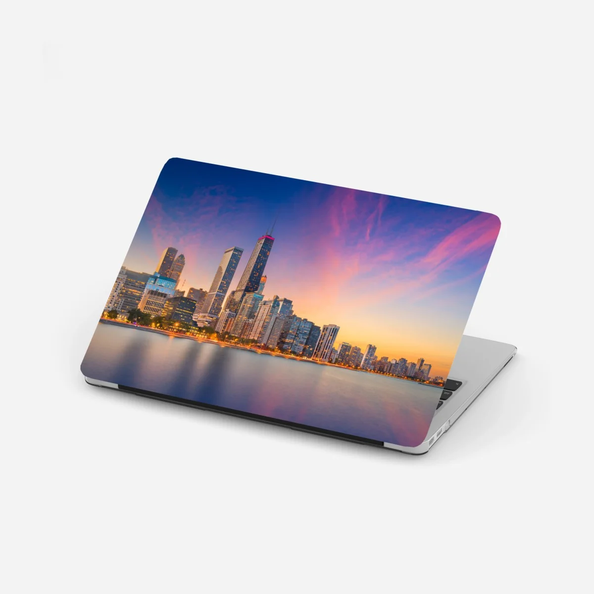 Naklejka na laptopa panorama Chicago o zmierzchu – Wallissimo® Naklejka na laptopa panorama Chicago o zmierzchu – Wallissimo®