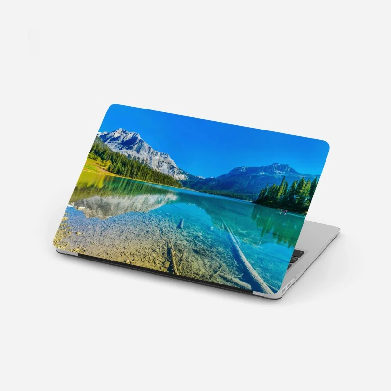 Naklejka na laptopa granatowo-złota abstrakcja w ruchu – Wallissimo®