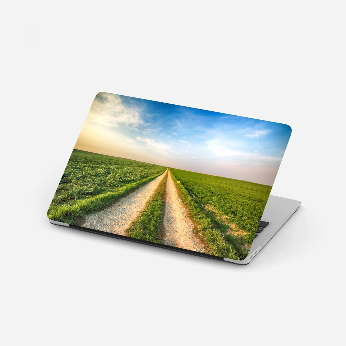 Naklejka na laptopa polna droga przez zielone pola – Wallissimo® Naklejka na laptopa polna droga przez zielone pola – Wallissimo®