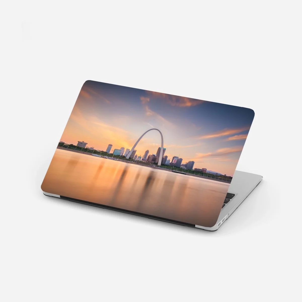 Naklejka na laptopa St. Louis panorama o zmierzchu – Wallissimo® Naklejka na laptopa St. Louis panorama o zmierzchu – Wallissimo®