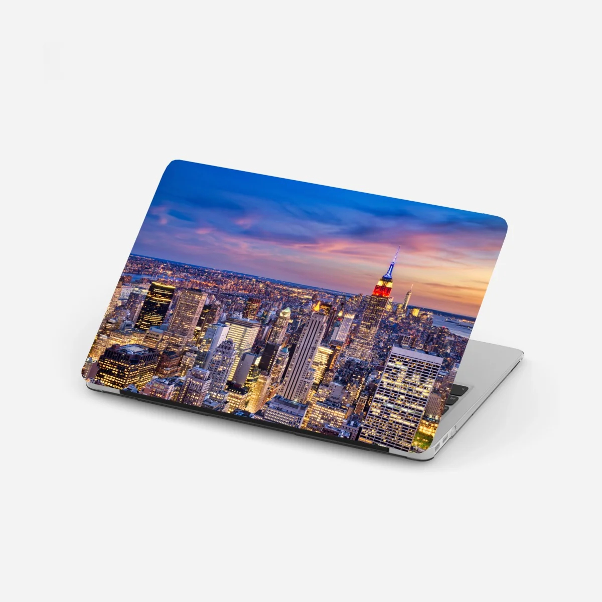 Naklejka na laptopa panorama Nowego Jorku o zmierzchu – Wallissimo® Naklejka na laptopa panorama Nowego Jorku o zmierzchu – Wallissimo®