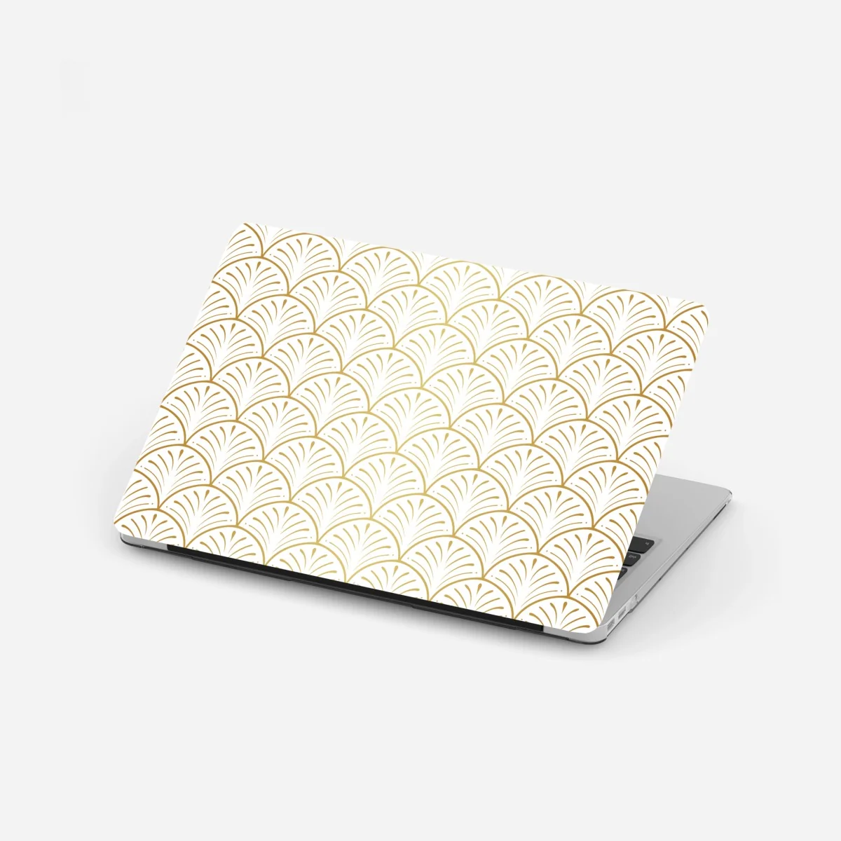 Naklejka na laptopa złoty wzór art deco w stylu wachlarza – Wallissimo®