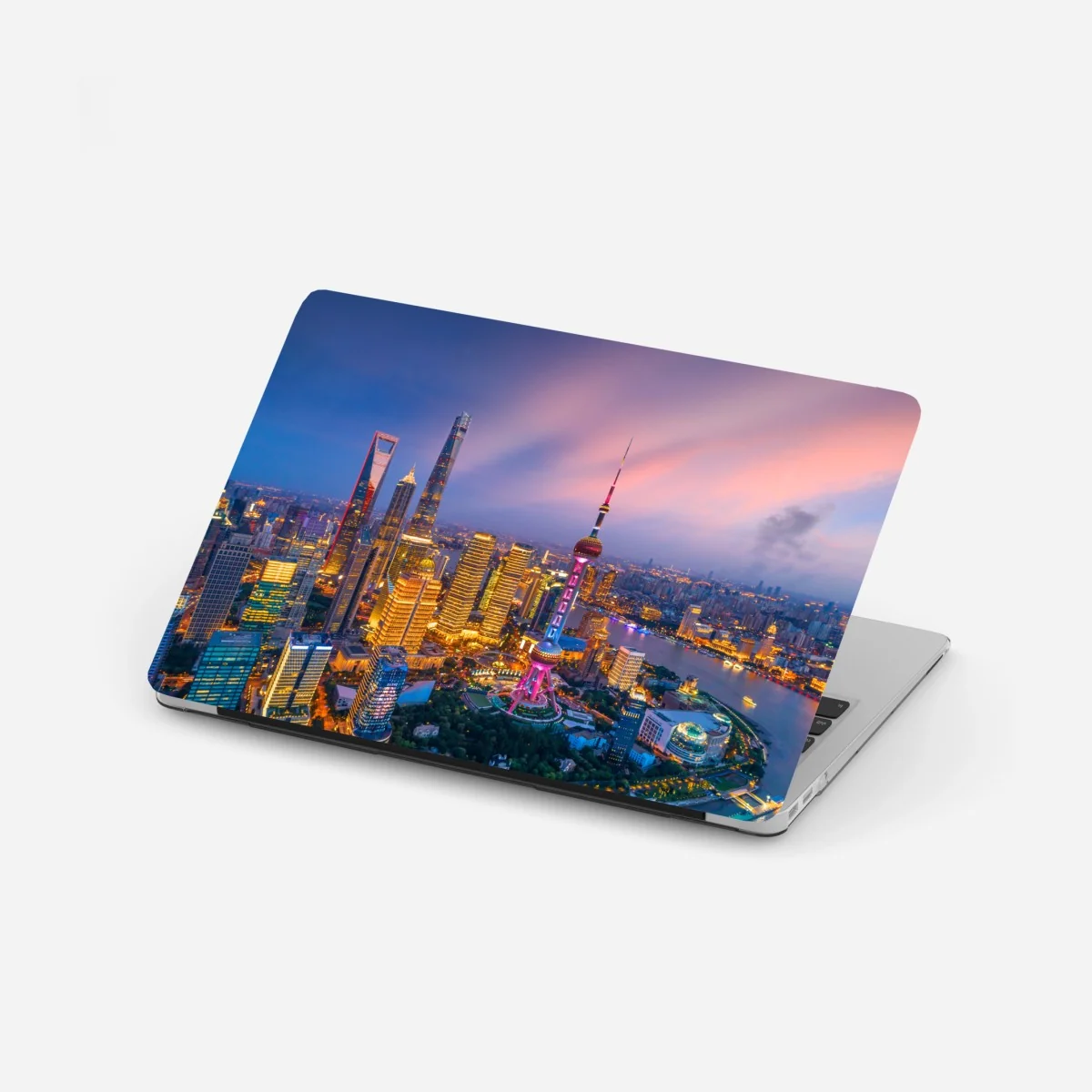 Naklejka na laptopa Szanghaj nocna panorama miasta – Wallissimo® Naklejka na laptopa Szanghaj nocna panorama miasta – Wallissimo®