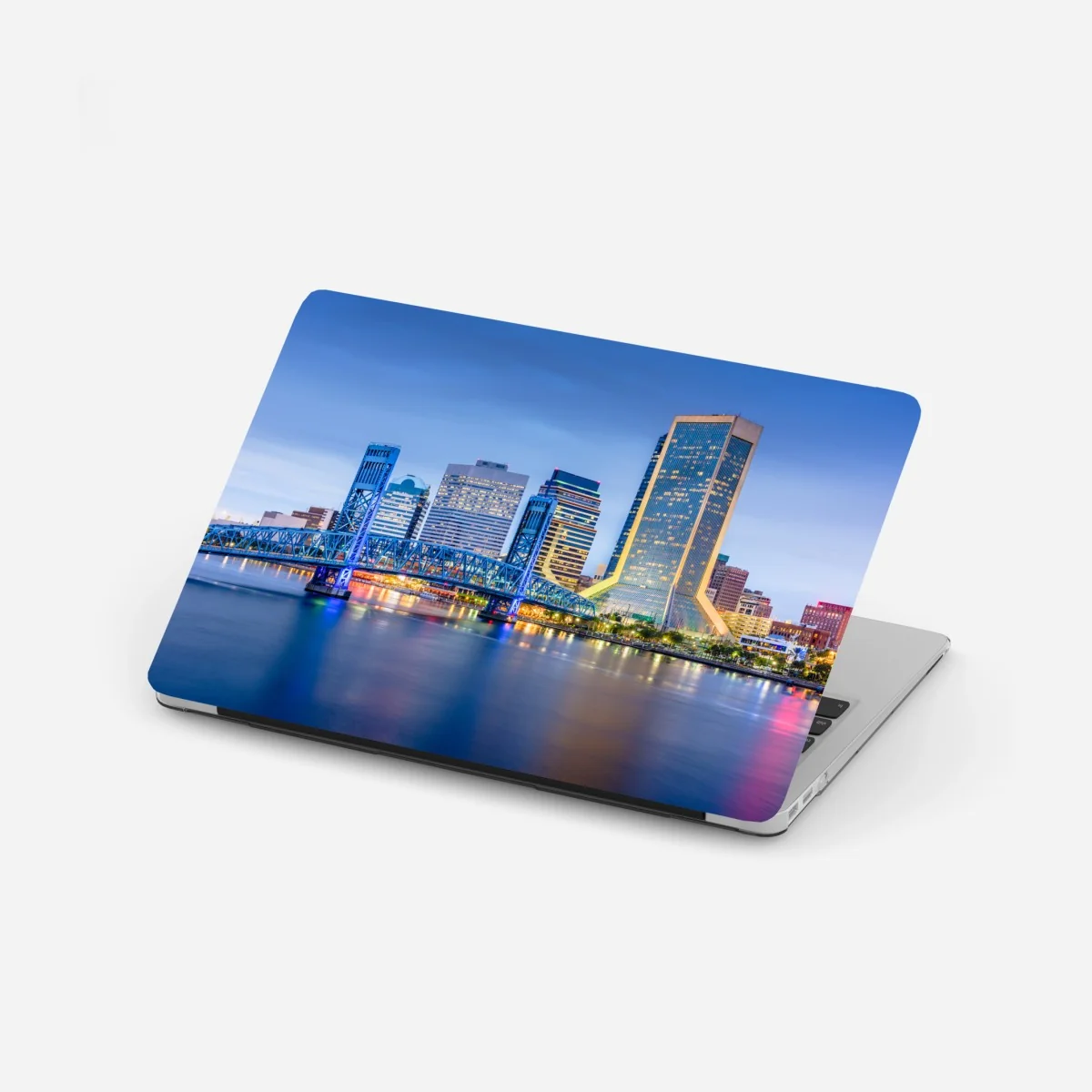 Naklejka na laptopa Jacksonville panorama miasta o zmierzchu – Wallissimo® Naklejka na laptopa Jacksonville panorama miasta o zmierzchu – Wallissimo®
