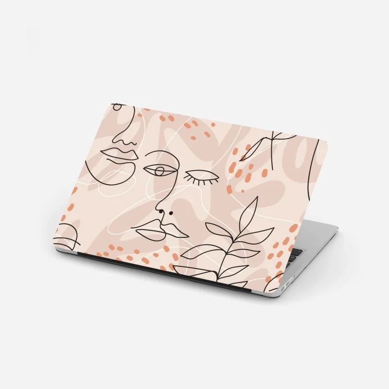 Naklejka na laptopa żywy różowy flaming na turkusowej plaży – Wallissimo®